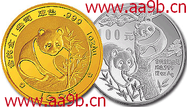 1988年版熊猫金银铂纪念币图片