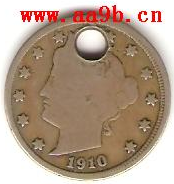 1910年美国5分错版硬币